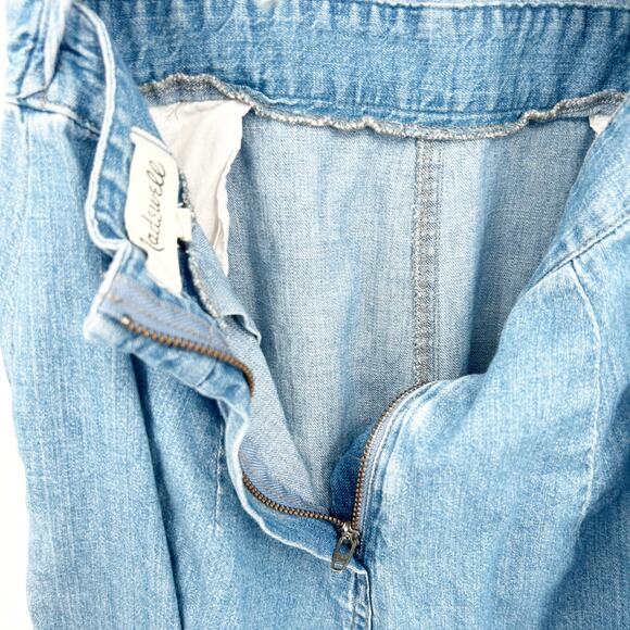 Madewell Womens Chambray Wide Leg Apron Bow Back Cutout Denim Jumpsuit‎ Size 0 - Picture 10 of 11